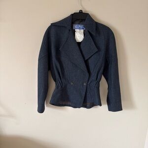 Thierry Mugler Navy Structured Blazer